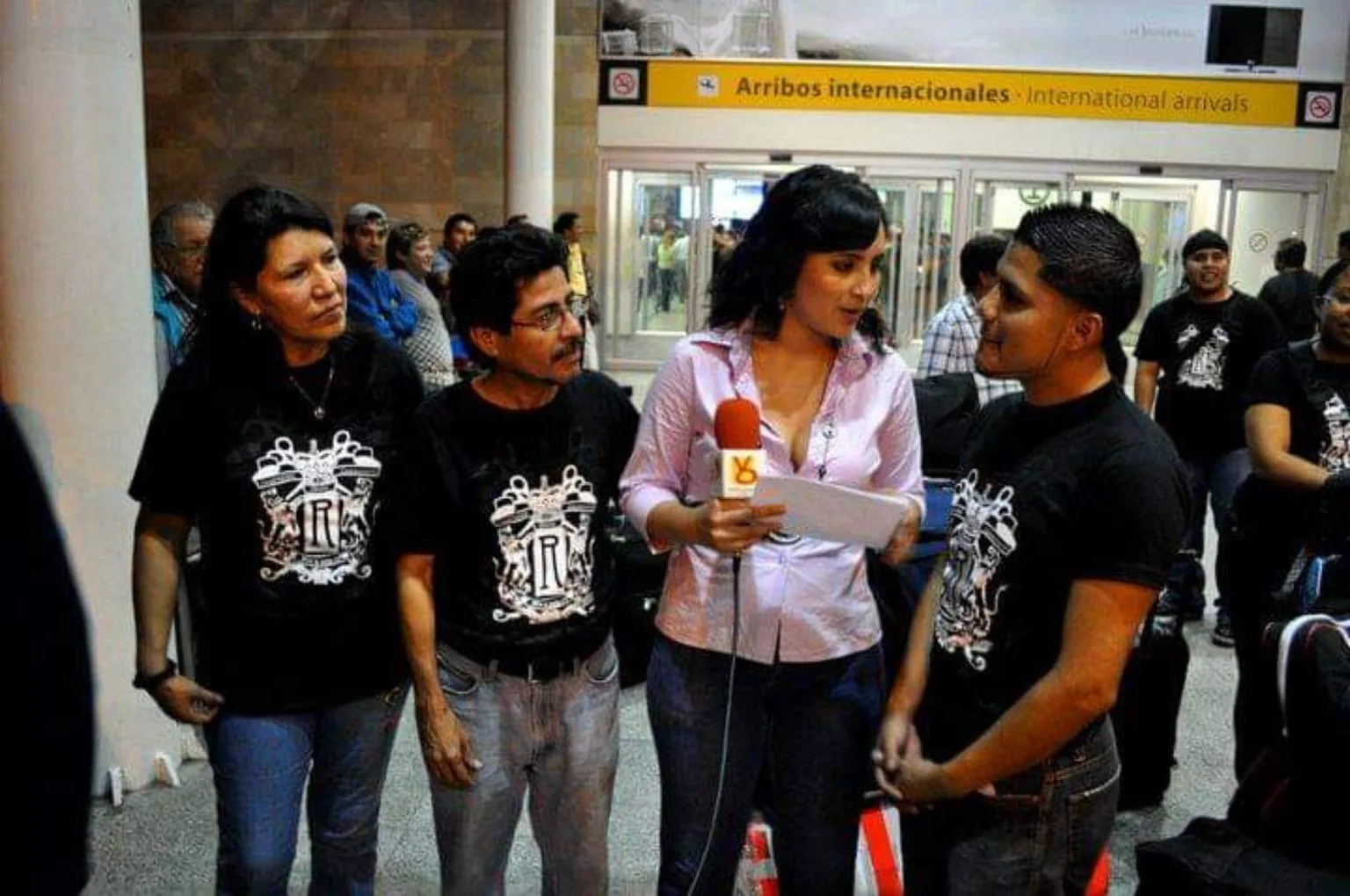 Airport media interview