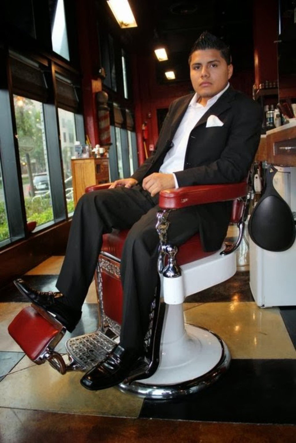 Founder in barber chair